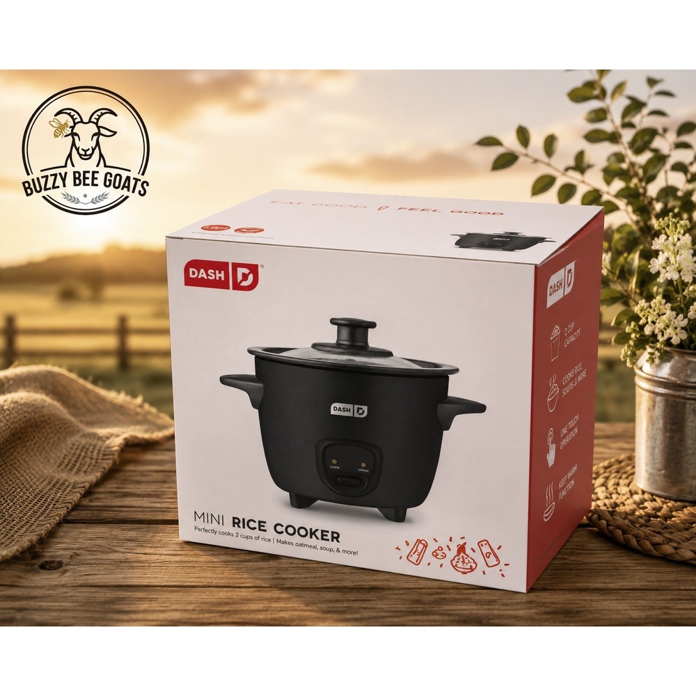 DASH MINI RICE COOKER 2 CUP NONSTICK ELECTRIC COOKER BLACK NEW